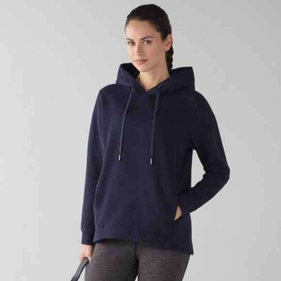 lululemon Wind Down Pullover Cotton Hoodie Navy Sz4 - Picture 1 of 14